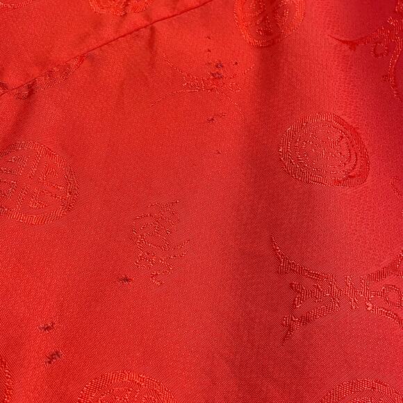 Vintage 70s Boho Red Silk Embroidered Dragon Unisex Kimono Robe Size M - Picture 11 of 15